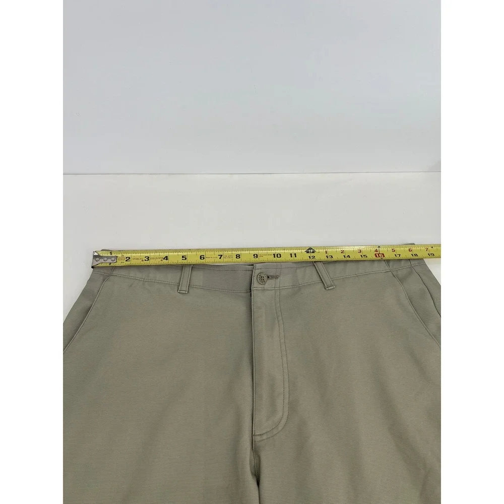 Bolle Mens Khaki Tan Micro Stripe Performance Golf Shorts‎ Size 36 Stretch